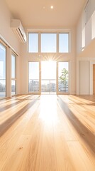 Obraz premium Sunlit Modern Apartment Interior.