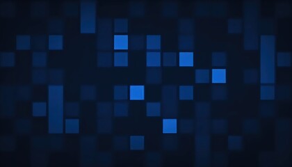 A dark blue background with many squares of different sizes