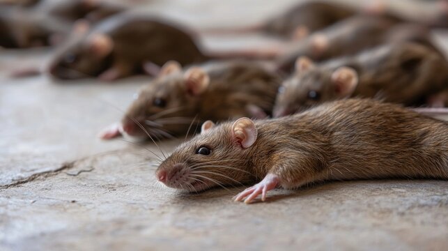 Rats scavenging for food urban environment wildlife photography close-up view urban wildlife behavior
