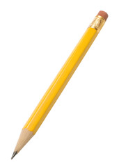 A Closeup View of a Sharpened Yellow Pencil with an Eraser isolated on white or transparent background Generative AI