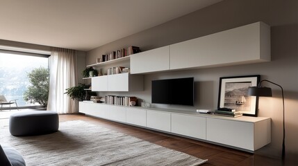 Modern Minimalist Living Room with Stylish Furniture and Decor