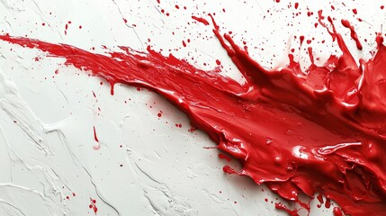Vivid Red Paint Splash on Artistic White Background for Creative Design