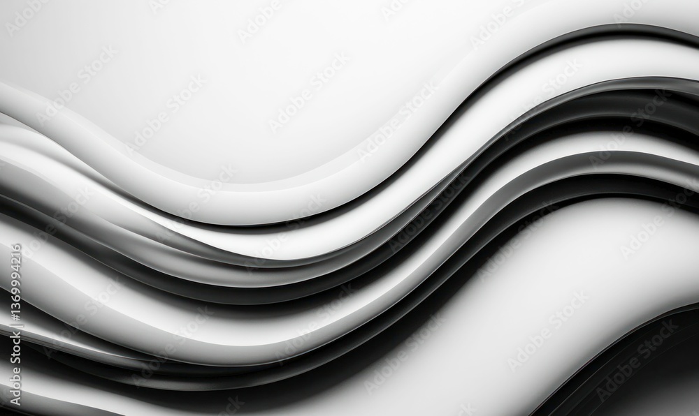Poster elegant monochrome waves flow across the frame, creating a modern and visually striking abstract bac