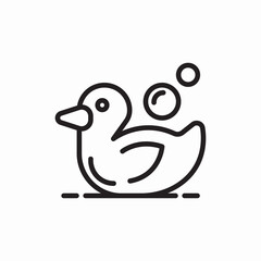 Duck bath toy rubber icon vector sign
