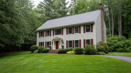 Charming Two-Story Home Surrounded by Lush Greenery and Trees