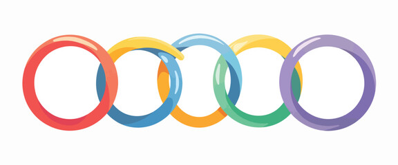 Interconnected rings symbolize unity and diversity, minimalistic design