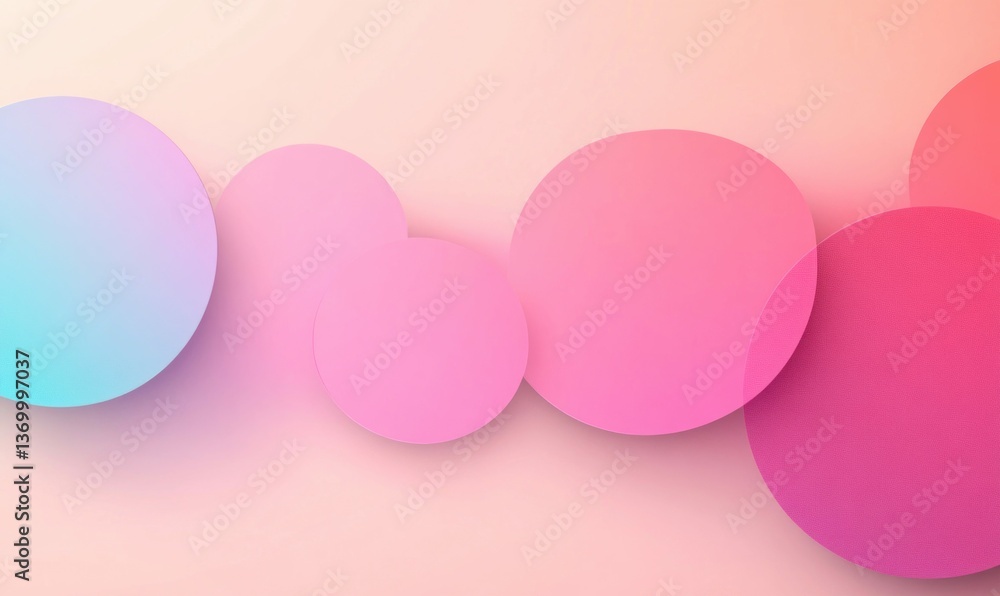 Poster pastel circles are arranged artistically to create a modern and elegant background design with a sof