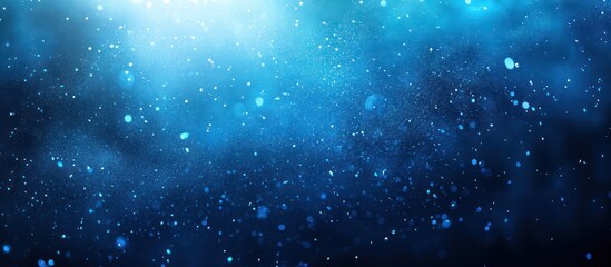 Fototapeta premium Blue abstract bokeh background, sparkling particles, dark backdrop, design element