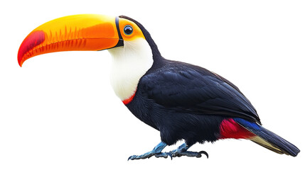 Obraz premium Vibrant toucan close-up tropical forest wildlife photography showcasing avian beauty