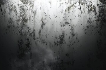 Obraz premium A close-up of a foggy surface with droplets and faint plant-like textures, creating an ethereal, abstract effect.