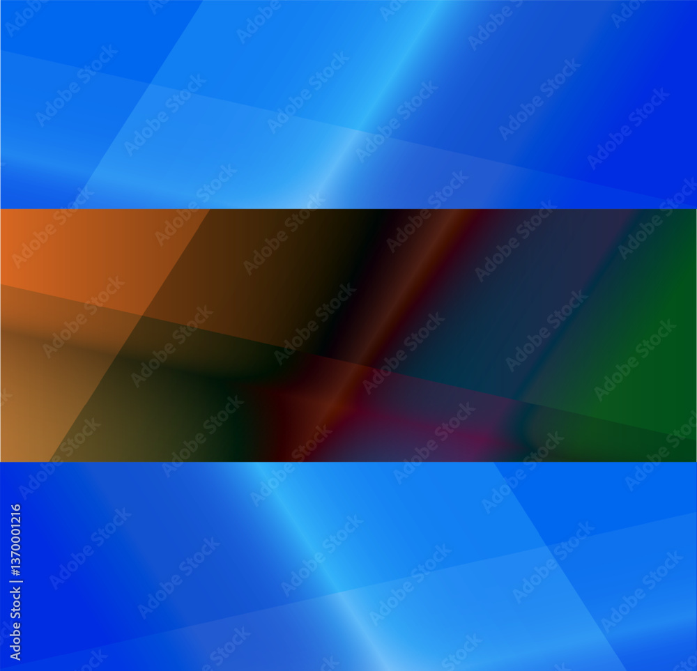 Poster horizontal vector illustration of a multicolored background with three horizontal divisions