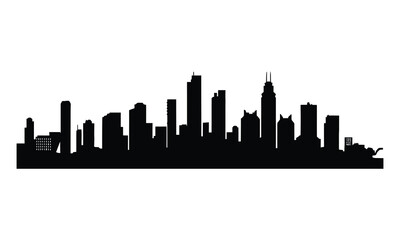 Fototapeta premium Accra City Skyline Silhouette, Vector, Icon, Logo, White Background.