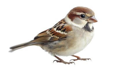 Fluffy sparrow feeding on seeds urban garden wildlife photography bright environment close-up nature appreciation