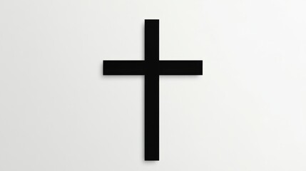Black Cross on White Background, Religion ,Symbolism