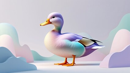 Obraz premium Dreamy Animal Duck Portrait