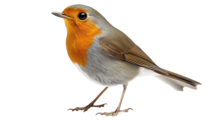 Cheerful robin bird with bright red chest nature setting gigapixel-standard image vibrant environment detailed view