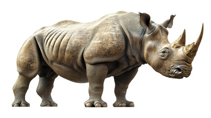 Fototapeta premium Massive rhino stands proudly wildlife reserve gigapixel standard scale natural habitat close-up view conservation focus