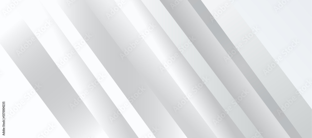 Poster modern white gray abstract web banner background creative design with stripe lines and minimal geome