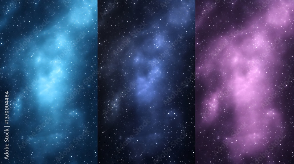 Wall mural colorful cosmic background with stars and nebula for space exploration and science projects