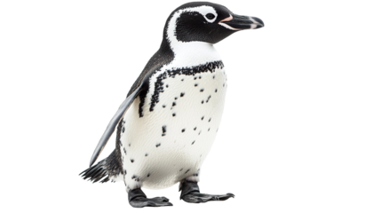 Charming penguin waddling forward in a gigapixel standard scale digital nature art