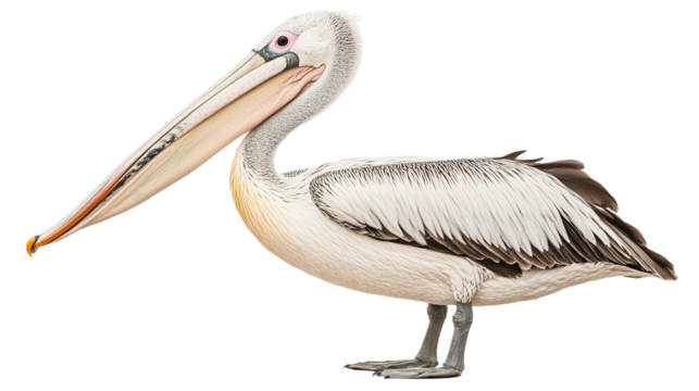 Majestic pelican with massive beak coastal shore wildlife photography natural habitat side view nature's wonder