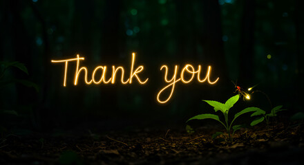 Firefly Thank You in Forest