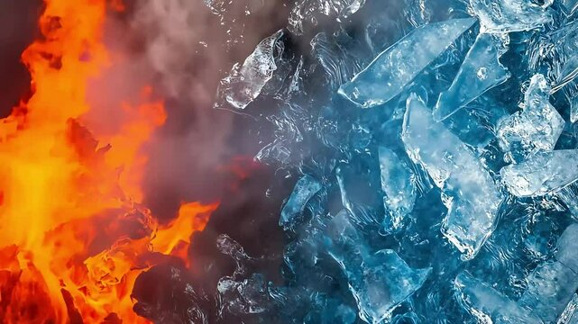 Volcanic Ice Contrast, Glacial Landscape