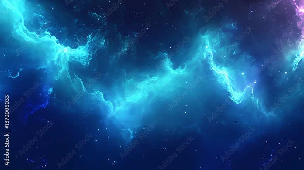 Wall mural space nebula background with glowing stardust and vibrant cosmic clouds for science projects