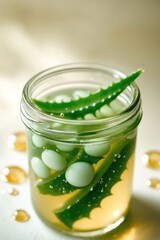Preparing Fresh Aloe Vera Drink with Natural Ingredients for Wellness