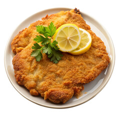 Pork Schnitzel isolated on transparent background  
