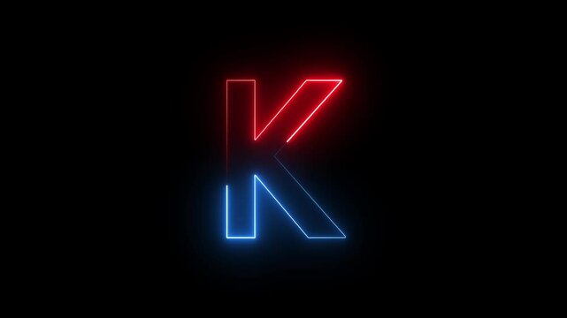 The Neon K text icon animation features glowing, shifting neon letters that pulse and change colors, creating a captivating, dynamic effect ideal for modern, high-energy visuals.