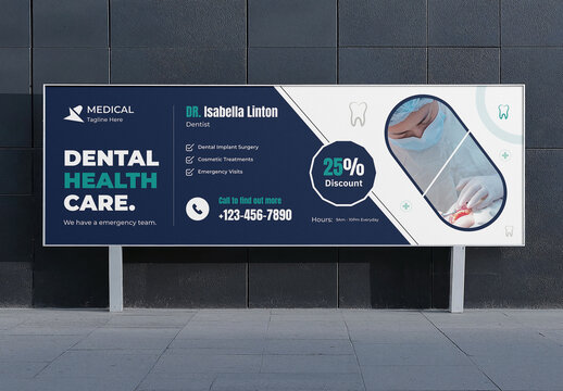 Dental Health Care Billboard Professional and Modern Advertising Design