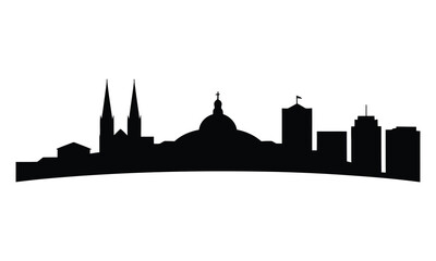 Obraz premium Apia City Skyline Silhouette, Vector, Icon, Logo, White Background.