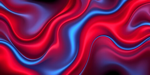 Obraz premium Dynamic Flow of Red and Blue Silk