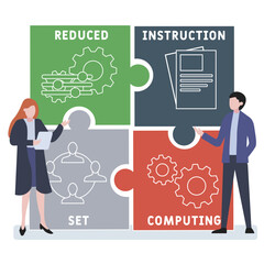 RISC - Reduced Instruction Set Computing acronym. business concept background. vector illustration concept with keywords and icons. lettering illustration with icons for web banner, flyer, landing