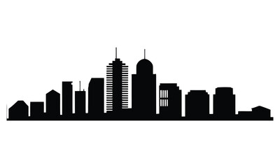 Obraz premium Palmerston North City Skyline Silhouette, Vector, Icon, Logo, White Background.