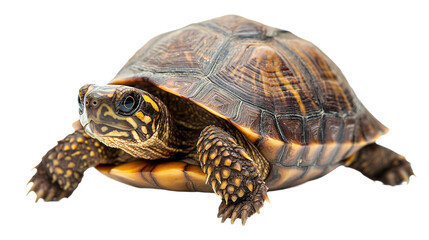 Fototapeta premium Box turtle retreating in natural habitat close-up photography nature environment gigapixel quality