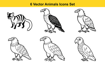 Cute cartoon bird collection in vector illustration
