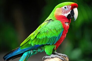 Obraz premium Vibrant macaw parrot tropical habitat animal photography lush environment close-up view colorful wildlife