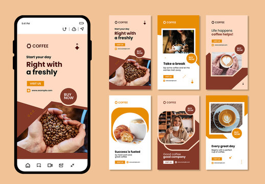Coffee Story Layout Design for Social Media