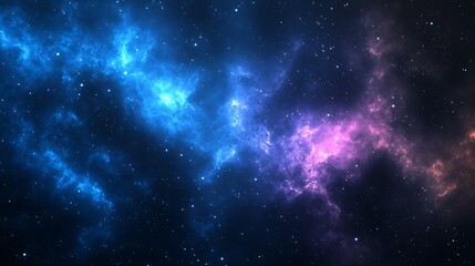 Obraz premium Cosmic Canvas: Deep Space Nebula and Stars in Stunning Blue, Purple and Pink Hues