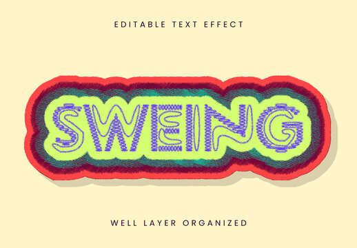 Sweing Text Effect Design Template