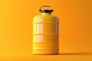 Bright Yellow Water Container: Minimalist Product Still Life