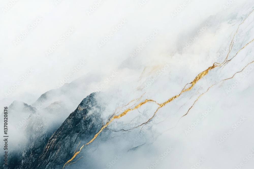 Aufkleber Elegant marble texture background featuring golden veins and soft lighting for high-end design