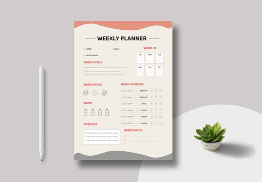 Weekly Planner Template Layout