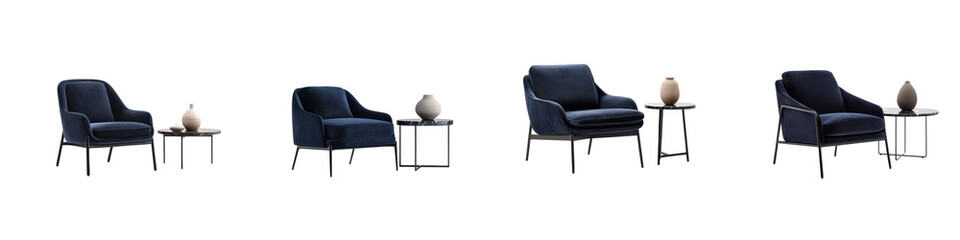 Fototapeta premium Elegant and comfortable armchairs arranged in a sleek contemporary interior design setting with minimal decor and natural accents