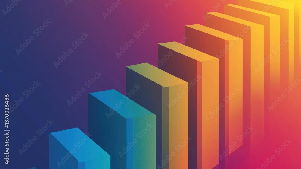 Aufkleber an abstract vector of an upward trajectory, showing a metaphor for building confidence over time.