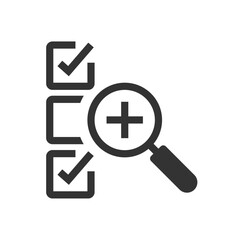 Fototapeta premium Inspection icon. Identify, examination symbol editable vector design