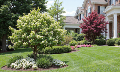 Naklejka premium Crape Myrtle (Lagerstroemia indica) Crape Myrtle is a flowering shrub or small tree popular in Southern gardens in the United