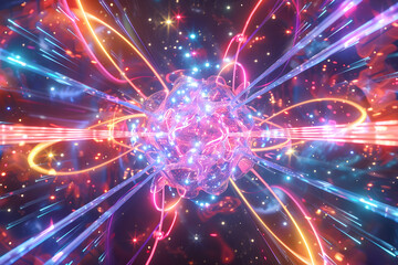 Naklejka premium Visualizing the Infinite Potential of Zero Point Energy in a Cosmic Setting